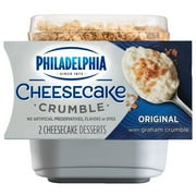 Philadelphia Cheesecake Crumble Original Cheesecake Dessert with Graham, 2 Ct Pack
