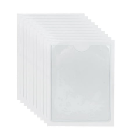 

NUOLUX 10PCS Self-Adhesive Plastic Pockets Holders Label Stickers for Organizing Protection