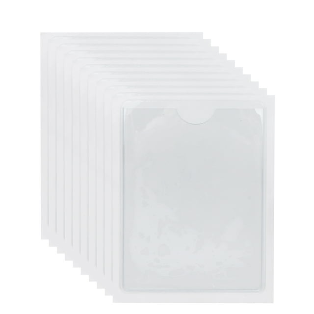 10PCS Self-Adhesive Plastic Pockets Holders Label Stickers for Organizing Protection
