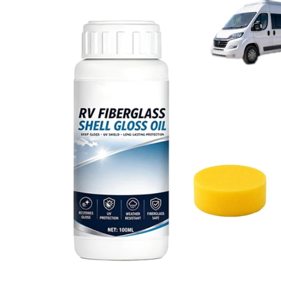 RV Fiberglass Gloss Oil Shine Restorer, RV Fiberglass Gloss Restorer, RV Fiberglass Shell Gloss Oil, Gloss Restorer, Fiberglass Care, RV Use, Shine Restorer, Oil Formula