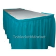 thumbnail image 4 of POLYESTER PLEATED TABLE SET SKIRT with clips 17' Ft + clip + Topper Media Day", (Color: Turquoise Blue), 4 of 4