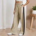 thumbnail image 2 of TrendOFT Oversized Wide Leg Sweatpants Women Baggy Casual Side Striped Track Pants Y2k Cute Lounge Baggy Palazzo Pants Beige XXL, 2 of 7