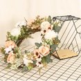 thumbnail image 2 of Fake Rose Wreath Simulation Flower Garland for Marriage Home Living Room Floral Decor, 2 of 6