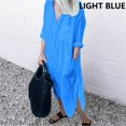 thumbnail image 1 of Femmes Chemise Robe Printemps Été Revers Bouton Manches Longues Côté Fendues Robes Élégant Solide Bureau Vestidos Femme Robe Tunique, 1 of 7