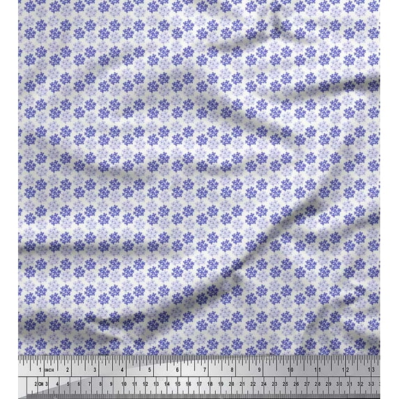 Soimoi Cotton Cambric Fabric Floral Shirting Decor Fabric Printed Yard 42 Inch Wide