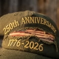 thumbnail image 4 of Textilo 250 Anniversary USA Hat, USA 250th Anniversary Commemorative Hat, 1776-2026 Distressed Baseball Cap, American Heritage Tribute Hat Gift Honoring Patriots & Veterans C, 4 of 7