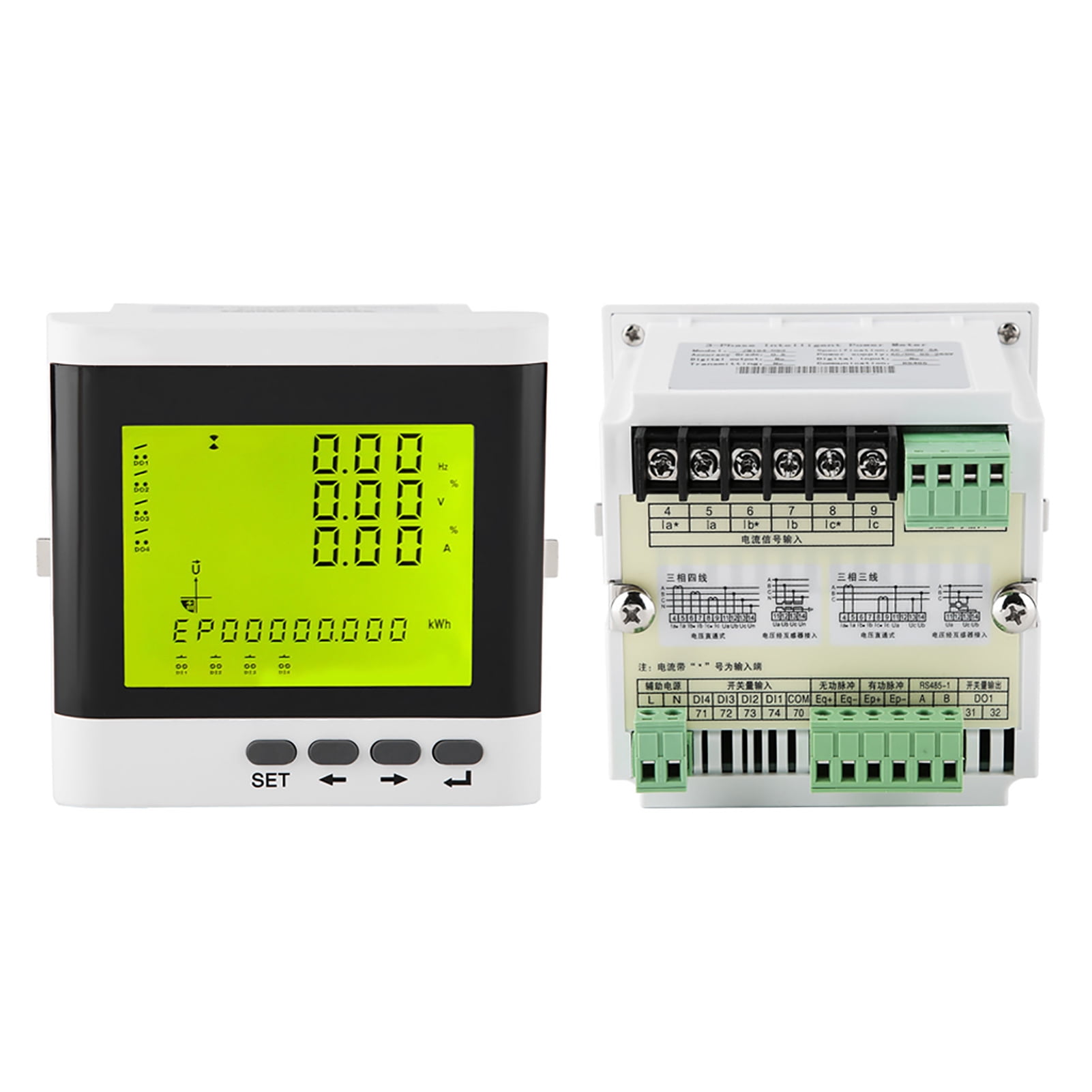 Multi Function Three Phase Programmable Electric Power Meter Digital LED Ammeter Voltmeter