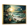 thumbnail image 2 of Designart "Coastal euphony Papercut II" Nautical & Beach Floater Framed Wall Art Print, 2 of 7
