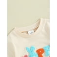 thumbnail image 4 of Infant Baby Girls Romper, Easter Short Sleeve Crew Neck Embroidery Letters Jumpsuit, 4 of 8