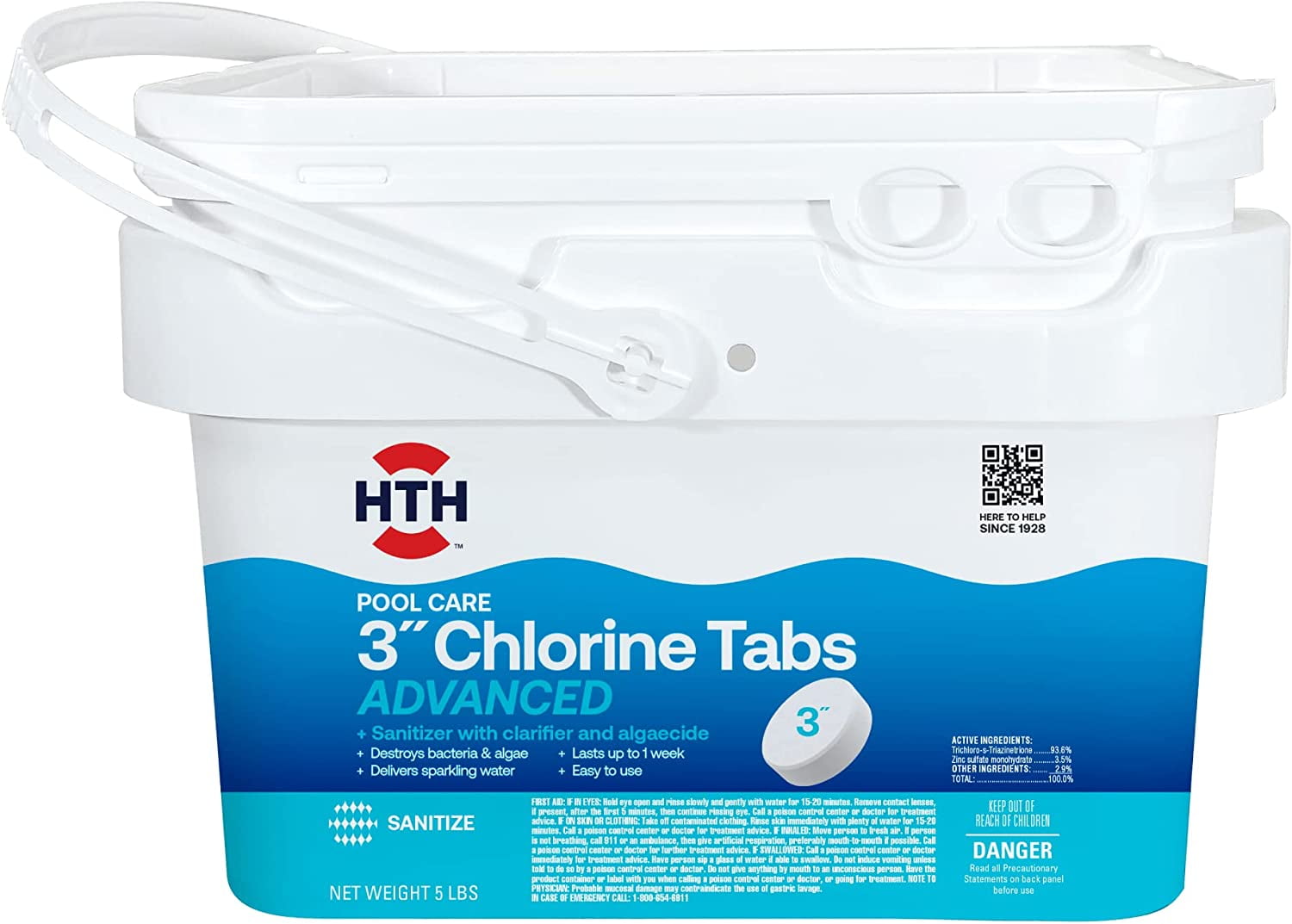 HTH Pool Care 3" Chlorine Tabs Advanced, Swimming Pool Chlorinating