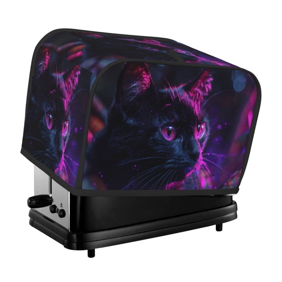 Toaster Cover For 2 Or 4 Slice, Two Or Four Slice Toaster Hood Dust-Proof Cover For Kitchen Washable Small Appliance Neon Cat
