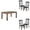 Brown, variant on Home Square 5-Piece Set with Dining Table and 4 Dining Chairs in White