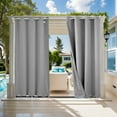 thumbnail image 2 of TOPCHANCES Outdoor Curtains Waterproof Windproof 3D Embossed Pattern Curtain for Patio, Porch, Pergola, Gazebo, Grommet Top and Tab Bottom Drape, 1 Panel, 52x84 inch, Gray, 2 of 12
