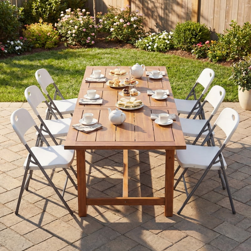 Gianna 6 Pack Plastic Folding Chairs Stackable Patio Garden Office Wedding Party Event Chairs, White