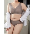 thumbnail image 7 of YOURISS Plus Size Seamless T-Shirt Bra, Wireless Bra, Smoothing U-Back, Semi-Fixed Pads, Full Coverage for Everyday Comfort Light Taupe 2XL, 7 of 7