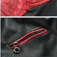 thumbnail image 5 of XMMSWDLA Mens Plus Top Stand-up Collar Pocket Zipper Color Matching Casual Plus Velvet Leather Jacket, 5 of 7