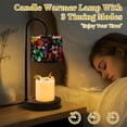 thumbnail image 4 of Candle Warmer Lamp with Timer Dimmer Vibrant Stained Glass Window Butterflies Flowers Candle Lamp Warmer for Jar Candle with 4 Bulbs Gifts for Women House Warming Gifts, 4 of 8