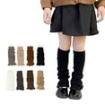 thumbnail image 2 of YTDSCS 3-12T Autumn Winter Girls Leg Warmers Wood Ear Trim Knee High Socks for Toddlers Kids, 2 of 9