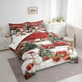thumbnail image 3 of Castle Fairy Xmas Snowman Deer 7-Piece Twin Bedding Sets for Preppy Children Teens,Retro Red Truck Bedding Comforter Set,Rustic Cabin Breathable Sheet Sets,Merry Christmas Room Decor, 3 of 8