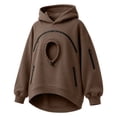 thumbnail image 3 of Women's Cat Carrier Hoodie Oversized Long Sleeve Drawstring Pullover Sweatshirt with Pet Holding Pouch for Pet Lovers, 3XL, 3 of 3
