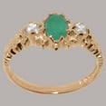 thumbnail image 3 of LBG British Made 9k Rose Gold ring with Natural Emerald & Diamond Womens Anniversary Ring - 33 size options - Size 11.25, 3 of 9