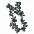 thumbnail image 3 of 1 par de apliques de encaje floral para vestidos de novia, ropa y manualidades de costura. Negro, 3 of 7