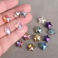 thumbnail image 3 of U8MO 10pcs Shiny Glossy Star Shape 13mm Faceted Colorful Crystal Glass Loose Beads-Golden Rose, 3 of 5