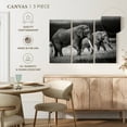 thumbnail image 4 of Elephant Stock Grazing Kenyan Elephants Wall Art - Horizontal Multi Panel Canvas - Living Room Wall Decor - Animal Multi Panel - Black And Gray Decor - 45" x 28", 4 of 4