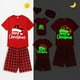 thumbnail image 1 of Pijama familiar a juego de Navidad, Conjunto de pijama rojo luminoso con sombrero de Navidad brillante, 1 of 3