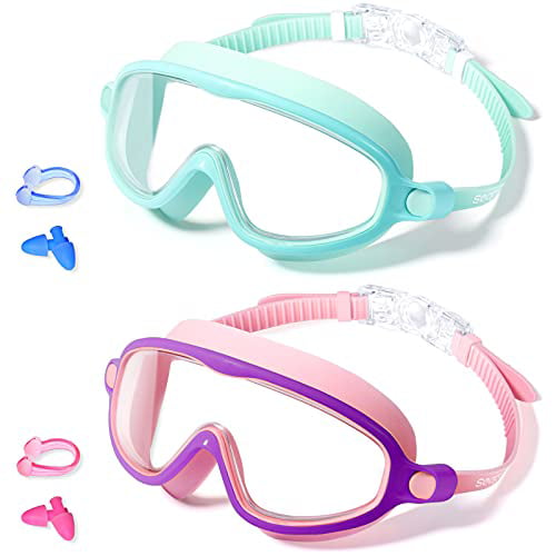 Wide Vision Kids Swimming Goggles Girls Boys Children UV Protection Anti-Fog 