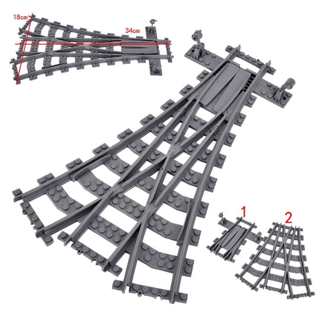 City Trains Flexible Tracks Forked Straight Curved Soft Rails Track Switch Building Block Bricks Kids DIY High-tech Creative Toy,Stytle J