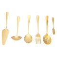 thumbnail image 1 of 6-Piece Serving Flatware Silverware Set, Serving Utensil Set,Include Cake Server, Slotted Serving S, 1 of 5