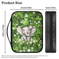 thumbnail image 5 of FKELYI St.Patrick's Day Shamrock Elephant Print Bible Cover Faux Leather Bible Bags with Zipper Pocket Chrsitian Bag Book Organzier Holder with Handle for Prayer Outdoor Study, 5 of 6