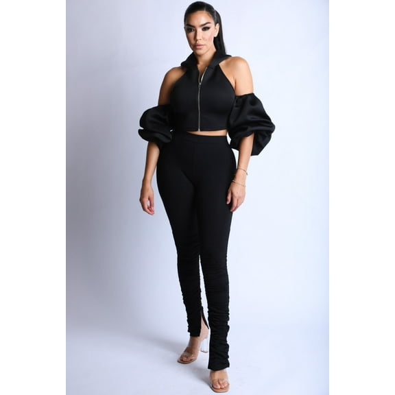 Puff Sleeve Hoodie Set S