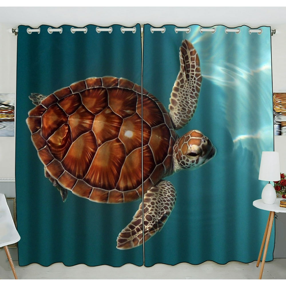 ZKGK Sea Turtle Window Curtain Drapery/Panels/Treatment For Living Room