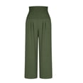 thumbnail image 7 of Lenpel Pants for Women Elastic Waist Wide Leg Trousers Summer Flowy Beach Vacation Lounge Trousers with Pockets, 7 of 7
