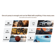 Multifunctional Digital Display, Wireless Smart Car Tire Pump - Black