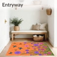 thumbnail image 3 of ODIKA 4'x6' Machine Washable Non-Slip Area Rug, Vintage Garden Flora Decorative Accent High Traffic Rug, Orange, 663397, 3 of 7