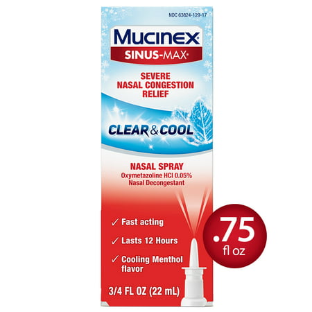 Mucinex Sinus-Max Clear & Cool Nasal Decongestant Spray, 0.75 fl (Best Nasal Decongestant For Cold)