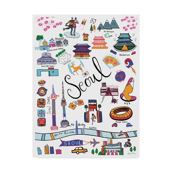 Trademark Fine Art 'Travel Seoul' Canvas Art by Farida Zaman