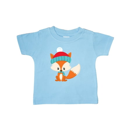 

Inktastic Cute Fox Fox With Hat And Scarf Orange Fox Gift Baby Boy or Baby Girl T-Shirt