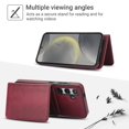 thumbnail image 2 of Decase for Samsung Galaxy A15 Flip PU Leather Back Cover with 2-in-1 Detachable Magnetic Wallet with 5 Card Slots Compatible Mag-Safe and RFlD Blocking Kickstand and Wireless Charging,Winered, 2 of 6