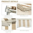 thumbnail image 2 of Miekor 12' x 10' Retractable Awning Patio Awnings Sun Shade Shelter with Manual Crank Handle, 280g/m² UV & Water-Resistant Fabric and Aluminum Frame for Deck, Balcony, Yard, Beige and White 0941, 2 of 10