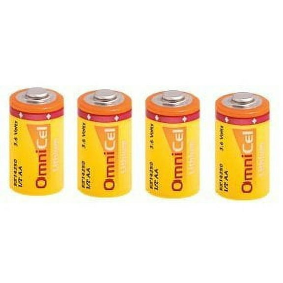 1/2AA Size Lithium Batteries (3.6V & 1200 mAh), 4 pack