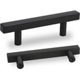 thumbnail image 1 of 30 Pack Tiroir Commode en Acier Inoxydable Noir Tire, Poignées d'Armoire de Cuisine avec Finition Noire, Armoire Carrée de Style Moderne Tire Espacement des Trous 3-3/4 ", Longueur Totale 6", 1 of 6