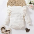 thumbnail image 4 of BLVB Newborn Fall Winter Clothes Baby Girl Sweater Ruffle Long Sleeve Knit Pullover Sweatshirt Romper Warm Infant Outfits, 4 of 6