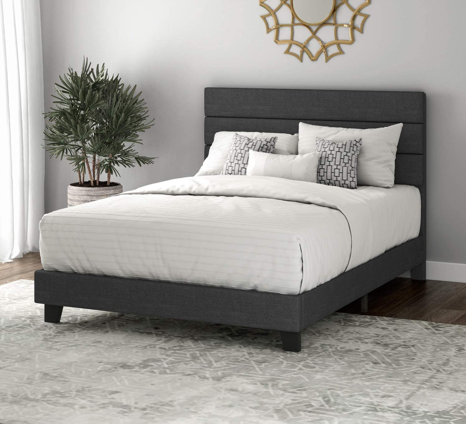Choices of Sizes! Replaces Boxspring Boyd Sleek Support Wood Slat Platform Bed 