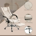 thumbnail image 6 of Vinsetto Microfiber Office Chair, High Back Computer Chair with 6 Point Massage, Heat, Adjustable Height and Retractable Footrest, Cream White, 6 of 9