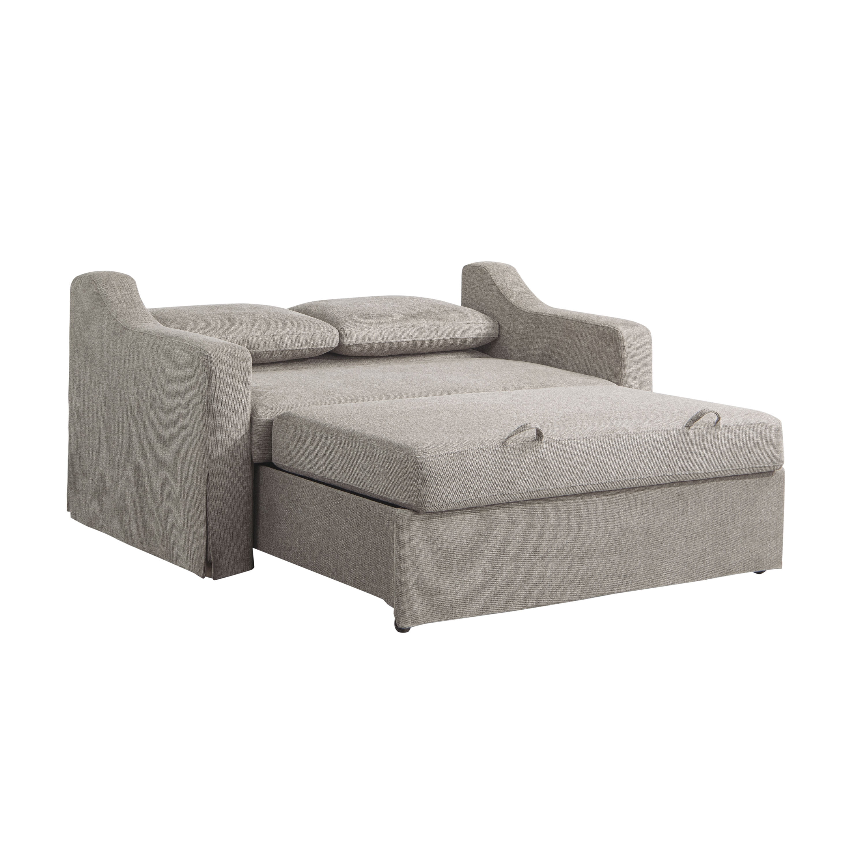 Serta Hanson Modern Style Convertible Loveseat, Flax Fabric