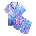 thumbnail image 4 of Ensemble de Pyjama pour Filles Imprimé Manches Courtes Pyjama Boutonné Ensemble de Pyjama Décontracté pour Filles Pyjama Garçons Filles Mode, 4 of 4